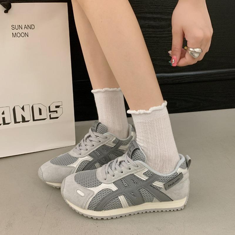 Round Head Thick Bottom Breathable Mesh Women's Autumn New Lightweight and Versatile Casual Sports Shoes