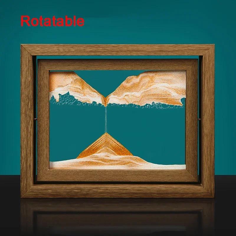 

Песчаный пейзаж Движущаяся картина из песка Зыбучие пески Глубокое море 3D Песочные часы Квадратная деревянная рамка Текучая картина из песка Домашний декор Подарки