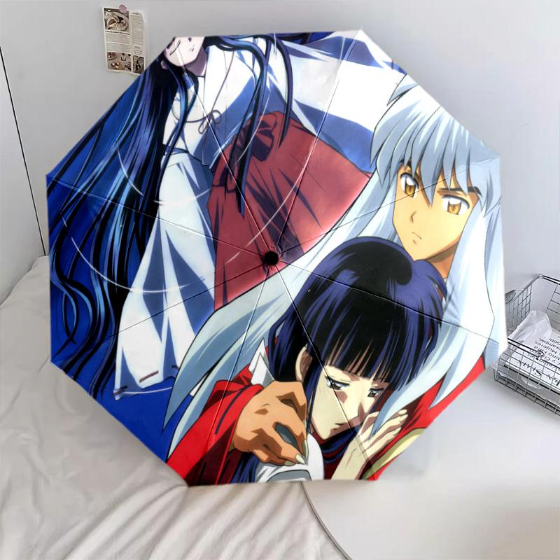 1PC Inuyasha Automatic Umbrella - Suitable Travel Outdoor Portable Umbrella Birthday Gift Daily Essentials