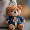 Emotional Support Bag Charm Positive Plush Animal Pendant Cat Dog Keychain Charm with Embroidered Message for Backpack Purse