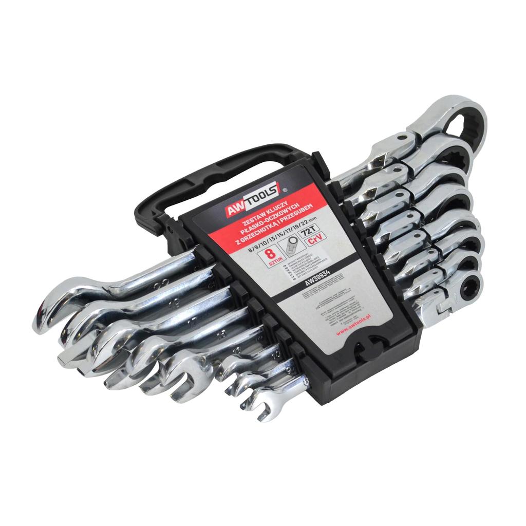 AW Tools Chrome Vanadium Steel Flexible Combination Spanner (Pack of 8)
