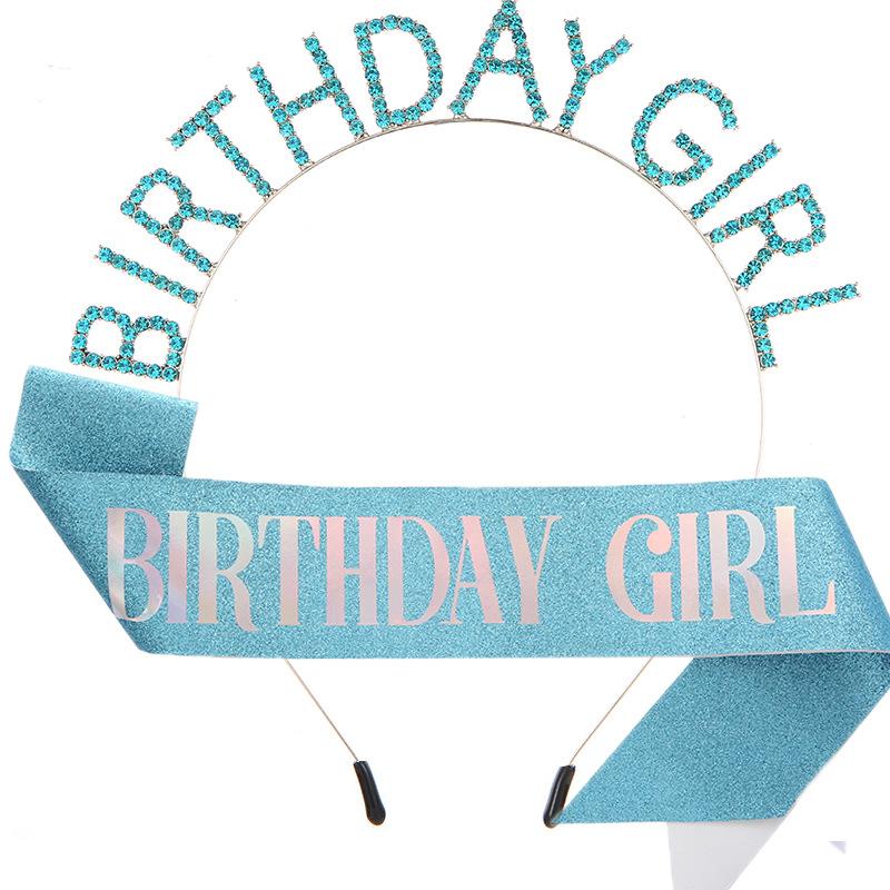 European and American Fashion Birthday Party Girl Headband Belt BIRTHDAY GIRL Headband Headdress Shoulder Strap Etiquette Belt 2026