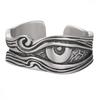 Horus Eye Mens Adjustable Ring Sterling Geometric Vintage Statement Jewelry Unisex Fashion