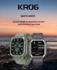 KR06 Smartwatch: Bluetooth Calls, Music, Heart Rate & Blood Pressure Monitoring, Outdoor Sports, IP67 Waterproof.