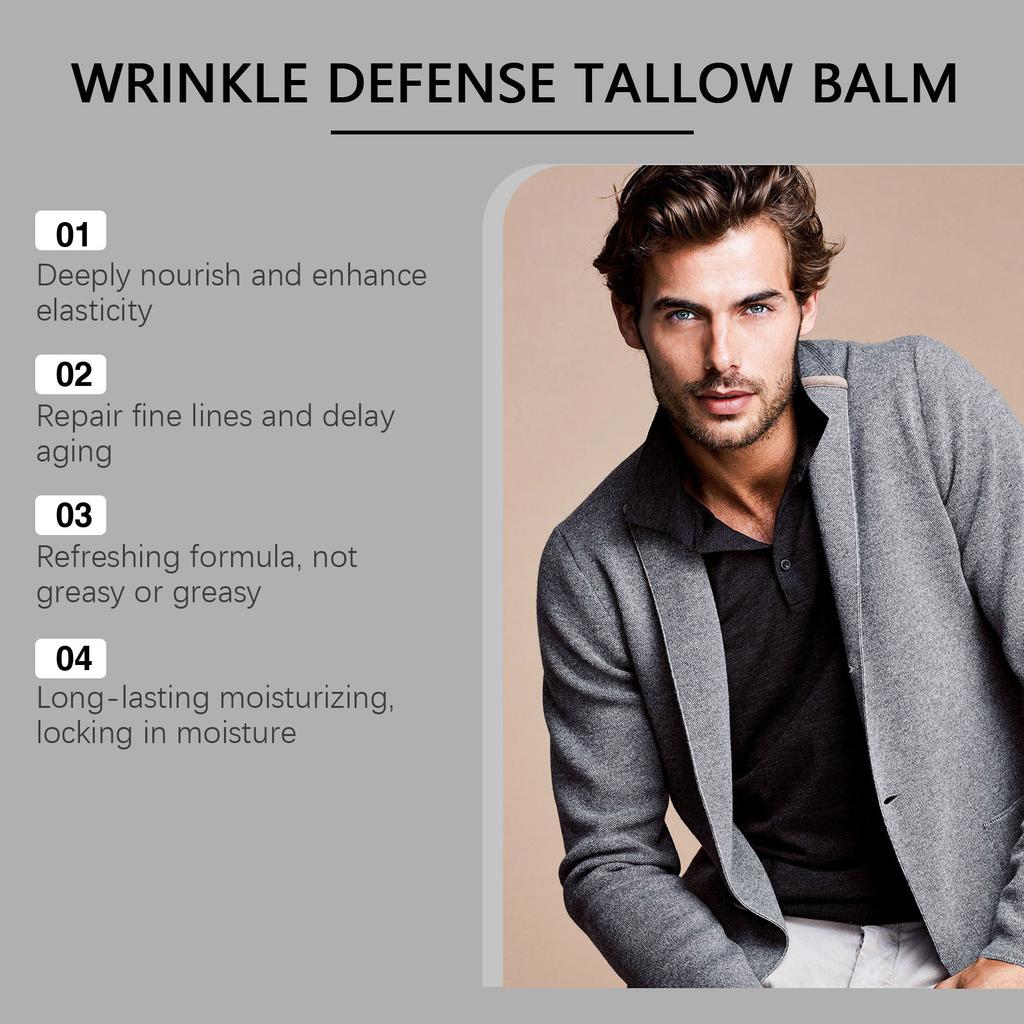 Wrinkle Care Tallow Balm,Butter Ointment,Men's Facial Cream,Anti-wrinkle Butter,Deeply Moisturize,Long-lasting Moisturizing,delay Skin Aging,50g