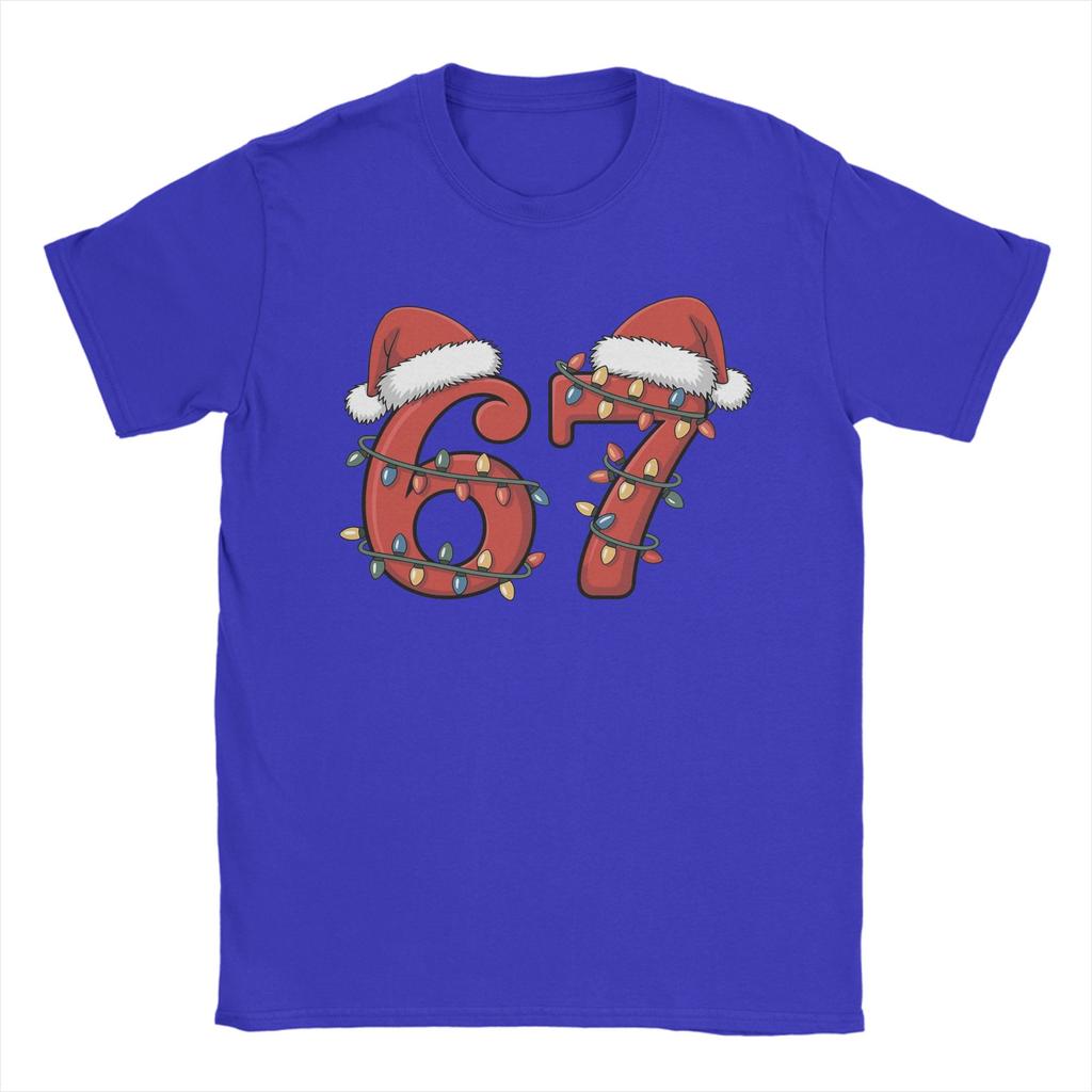 Christmas Number 67 Xmas Men's T Shirts Novelty Tee Shirt Short Sleeve Crew Neck T-Shirt Cotton 6XL Tops