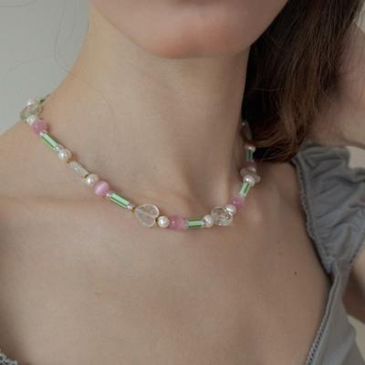 MERRYMOTIVE Pastel Candy Color Gemstone Surgical Necklace