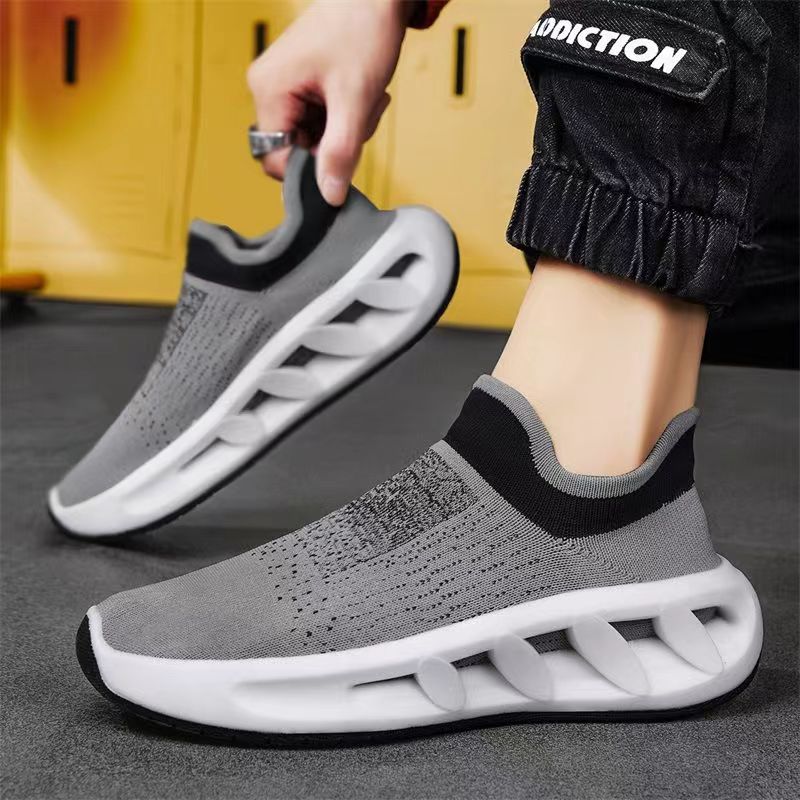 Мужские без шнуровки прогулочные туфли Теннисные туфли с лезвием Нескользящие кроссовки — фото 9