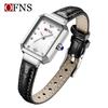 Oufanny Women's Simple Square Dial Quartz Wristwatch – Korean Style, Light Luxury for Ladies & Students
