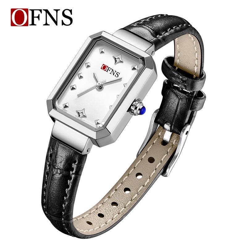 Oufanny Women's Simple Square Dial Quartz Wristwatch – Korean Style, Light Luxury for Ladies & Students