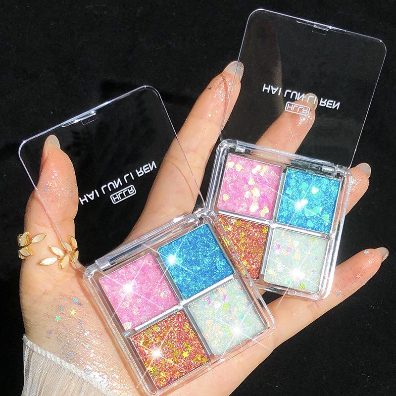 Palette Ombretti Glitter Quattro Colori per Bambini - Trucco Scenico & Glitter Grande Scintillante