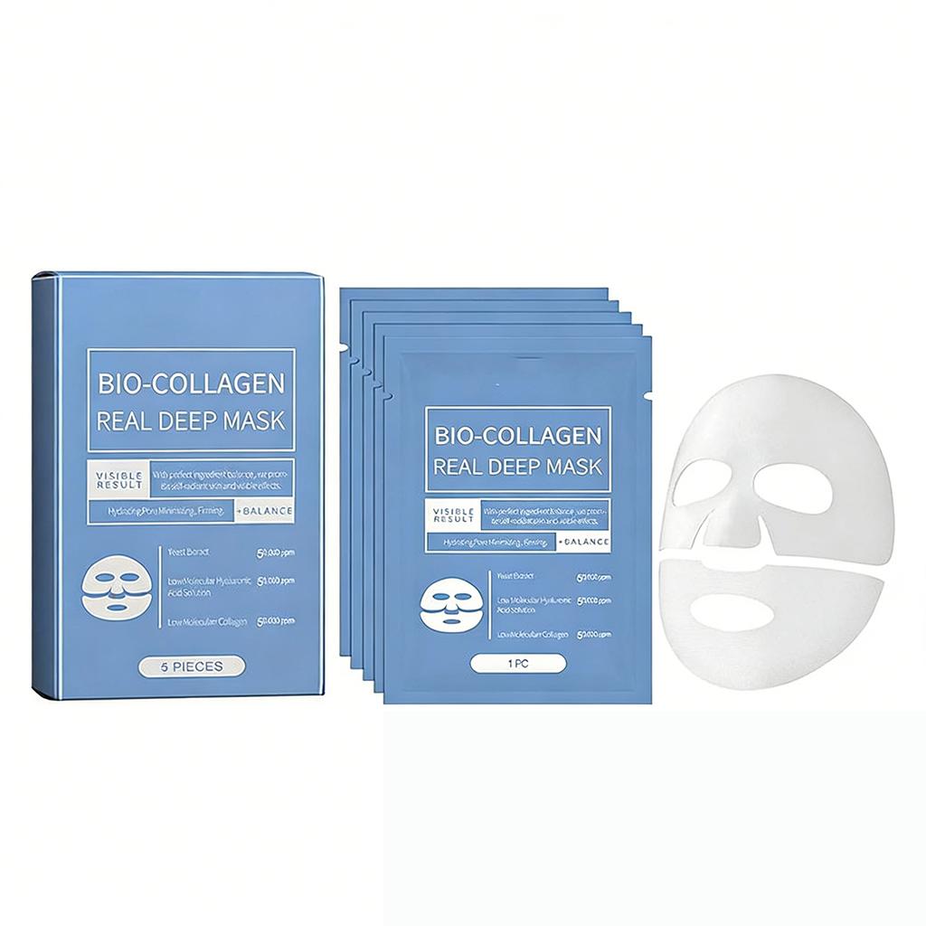 4/5Pcs Box Absorbable Bio-Collagen Real Deep Moisturizing Mask Anti Aging Night Mask Firming Nourish Brightening Skin Care