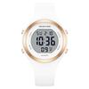 GOLDEN HOUR Waterproof Sports Ladies Digital Chronograph Silicone Strap Watch Rose Gold Starlight Milk White. Modern