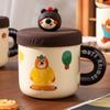 Small Gift Bag Lid Search Ceramic Cup High Value Large Capacity Small Bear Cute Mug Couple Water Cup High Temperature Resistance Cup