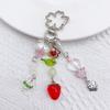 Lovely Strawberry Flower Keychain Pendant Backpack Decoration Charm Jewelry