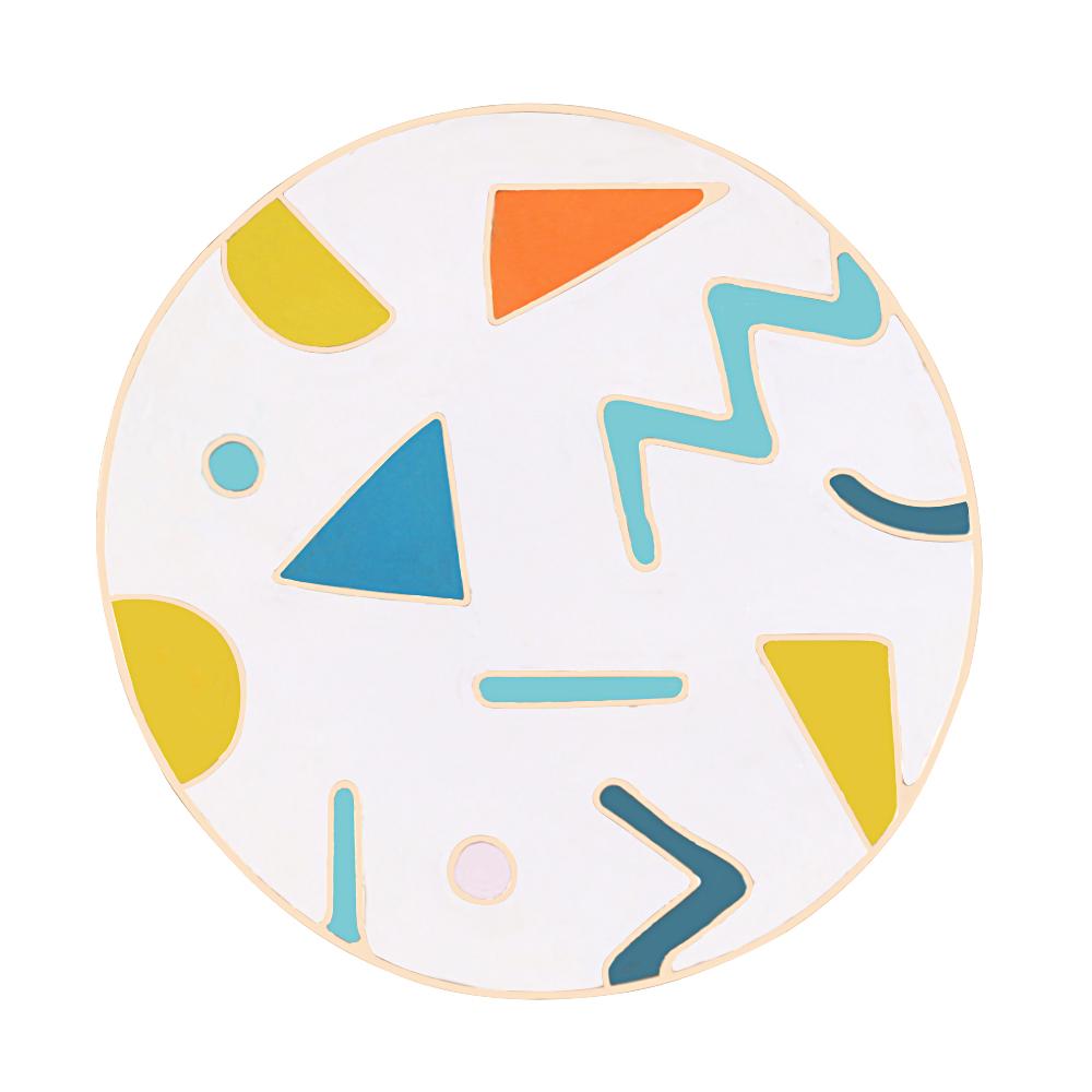 Colorful Geometry Brooch Square Triangle Round Enamel Pins Denim Jackets BackPack Lapel Pin Creative Badge Cartoon Jewelry Gift