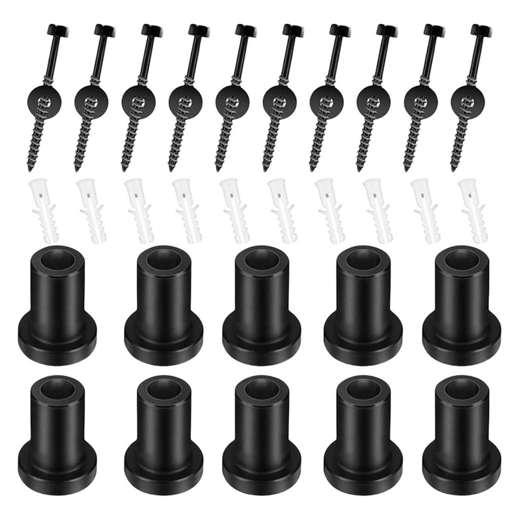 10Pieces Sliding Barn Door Hardware Spacers Set Includes Wall Anchors Screws Lags Bolts for Track Connection Stability