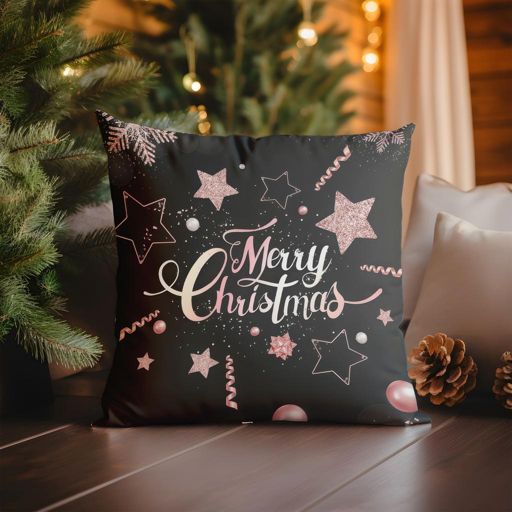 Home Decor Merry Christmas Starry Decorative Pillow Cover Pattern Cushion Cover Suitable For Sofa Bedroom Car Pillow Cover