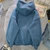 Official Women's Hooded Lamb Fleece Sweater - Fuzzy Velvet Fabric, Warm for Fall & Winter, European & American Student Style