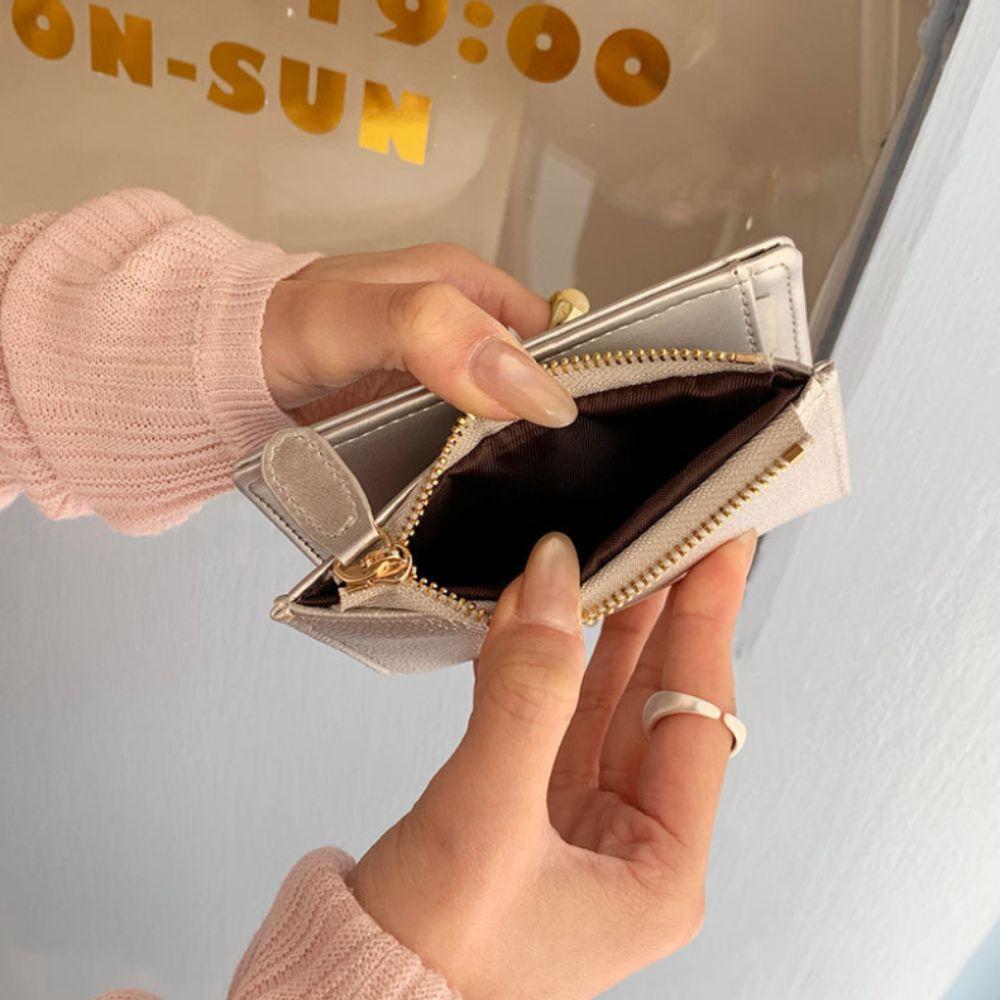 New Two-fold Women's Leather Wallet Zipper PU Leather Coin Purse Multifunctional Card Holder Wallet Ladies
