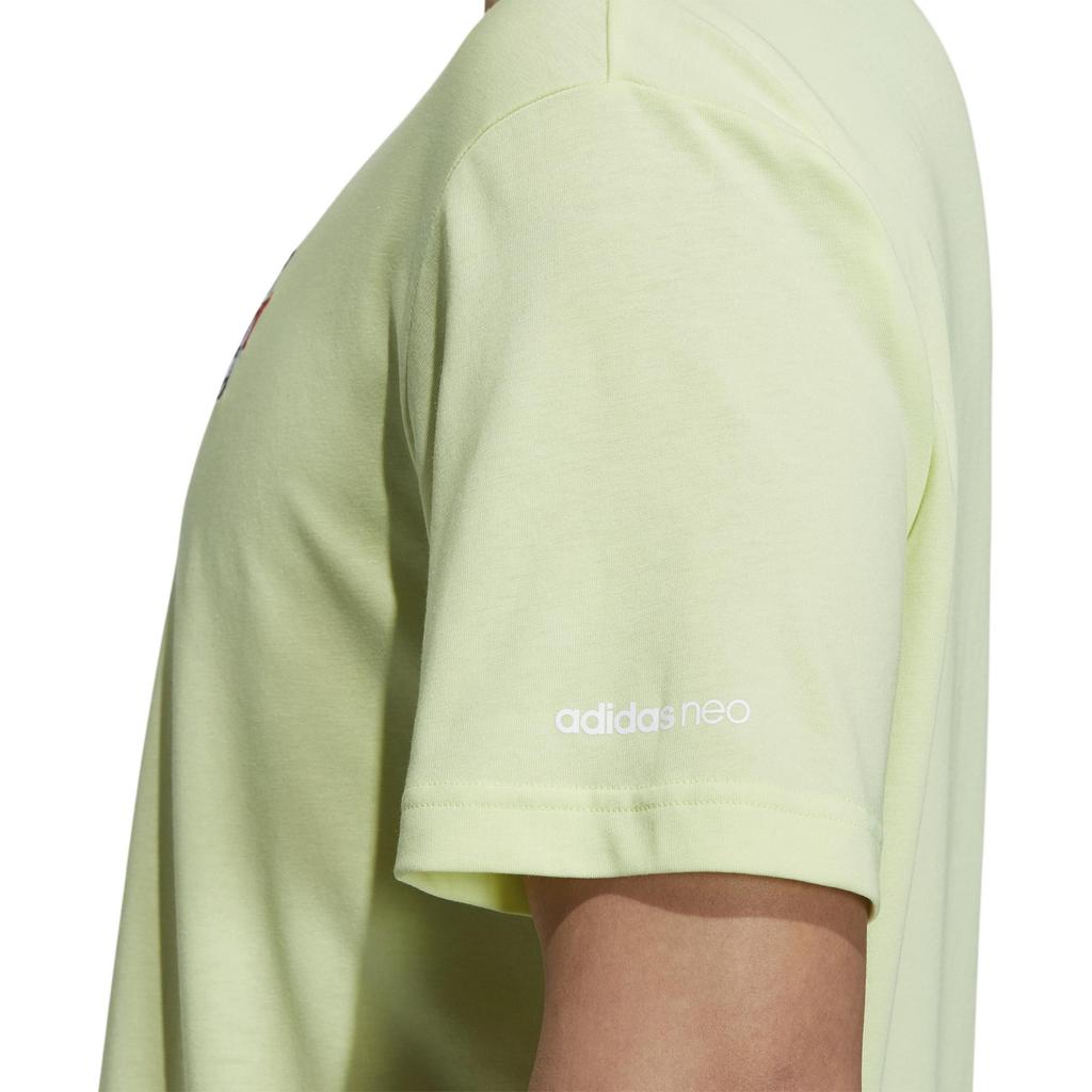 Adidas Neo Printed Loose Fit Crew Neck T-Shirt Men Tops Lemon-Yellow HF0466