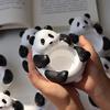 Adorable 3D Gypsum Cartoon Panda Candle Holder - Handmade Scented Candlestick Long-lasting Fragrance Ambience Decor Gift