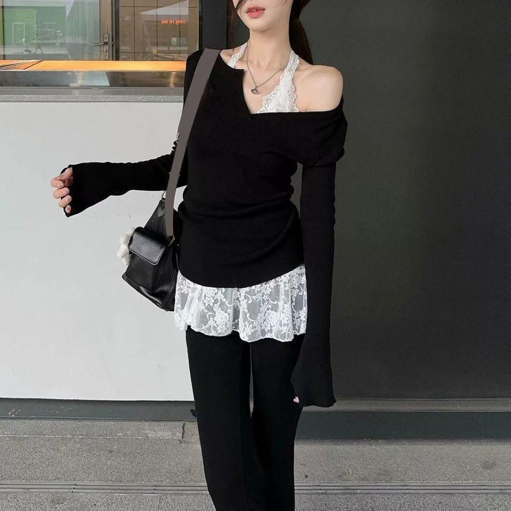 Polyester Lace-up Short Skirts V-neck Beachwear New Hollow Out Camisole  Women
