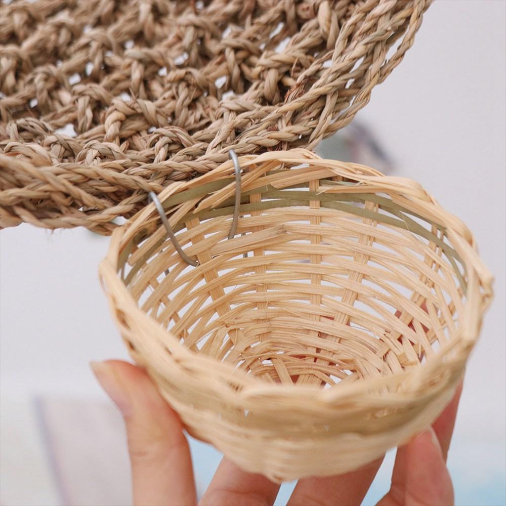 2Pcs Bamboo Bird House Handmade Parrot Cage Nature Craft Parakeet House Hummingbird