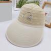 Men Summer Fisherman Hat Hollow Straw Weaving Full Face Sun Protection Wide Brim Western Cowboy Hat with Black Ribbon Decor Foldable Beach Hat