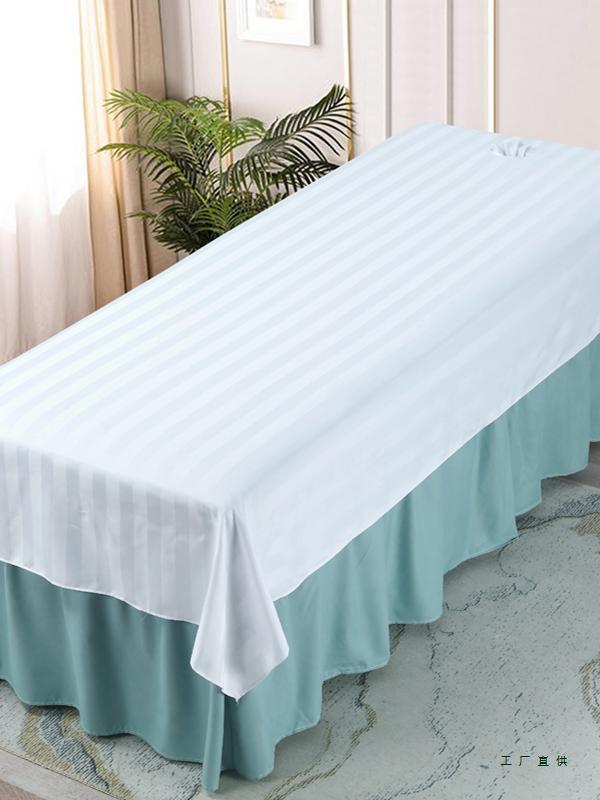 White Luxury Massage Bed Sheet with Hole for Beauty Salon or Spa