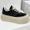 "2024 Autumn Women's Thick-Soled White Platform Sneakers - Stylish, Breathable Biscuit Casual Shoes"