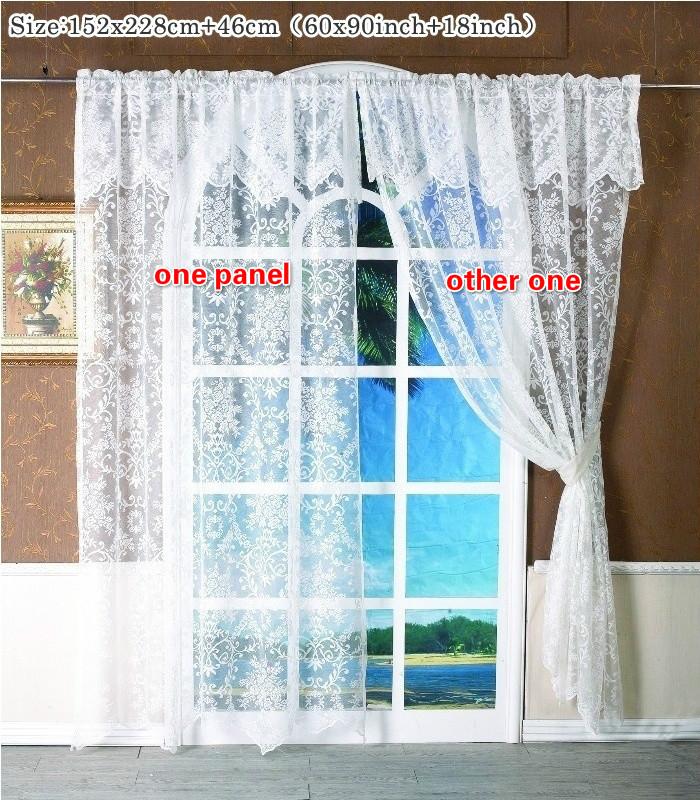 1PCS Romantic White Jacquard Short Curtain Valance Kitchen Home Living Room Door Balcony Window Shades Screen