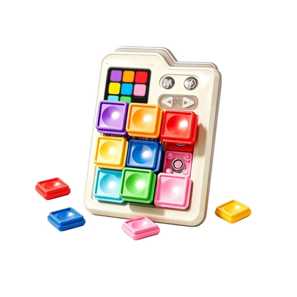 Electronic Sliding Puzzle Game Brain Teaser Educational Toy for Kids and Adults Interactive Logic Challenge with Sound and Light Features