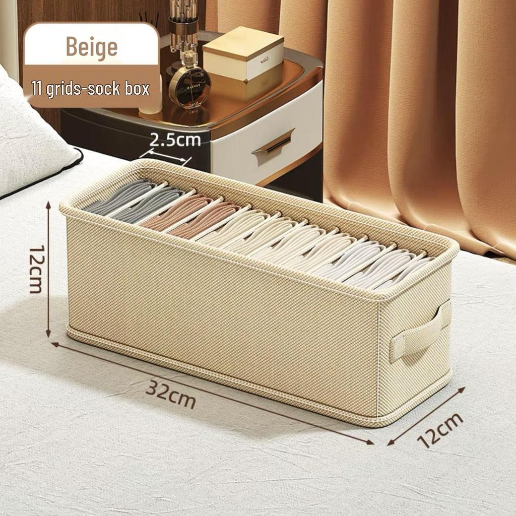 Dorm Underwear & Socks Organizer: Three-in-One Drawer Storage Box for Bras and Underpants