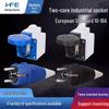 IP54 Waterproof Euro 2-Pin Plug, 10A/16A, with Cover and Multi-Function Socket Connector, Dustproof, Industrial Use
