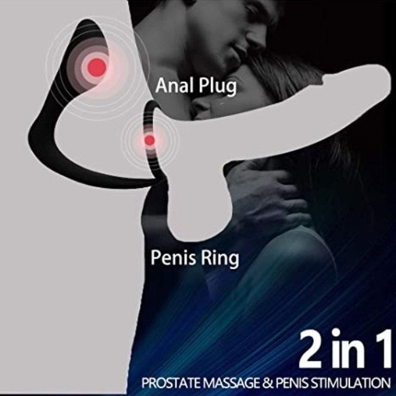 Anello di blocco in gel di silice Anello per pene Massaggiatore prostatico Giocattoli sessuali per adulti per uomini Perline per il cortile posteriore Spina anale maschile Condivisione di coppia Pene