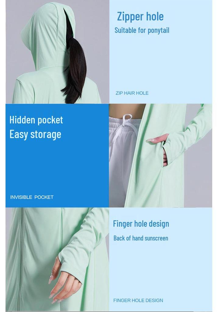 Women's Summer Ice Silk Full-Body UV Protection Cycling Jacket