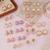 Simple Earrings Early Spring Jelly Color New Silver Needle Commuting Fashion Temperament Earrings Light Luxury Niche High-end Earrings