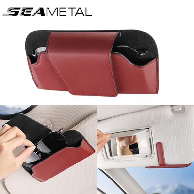 Carro Auto Sun Visor Óculos Caixa Óculos de Sol Clipe Cartão Bilhete Suporte Fixador Caneta Estojo Óculos Acessórios Para Carro