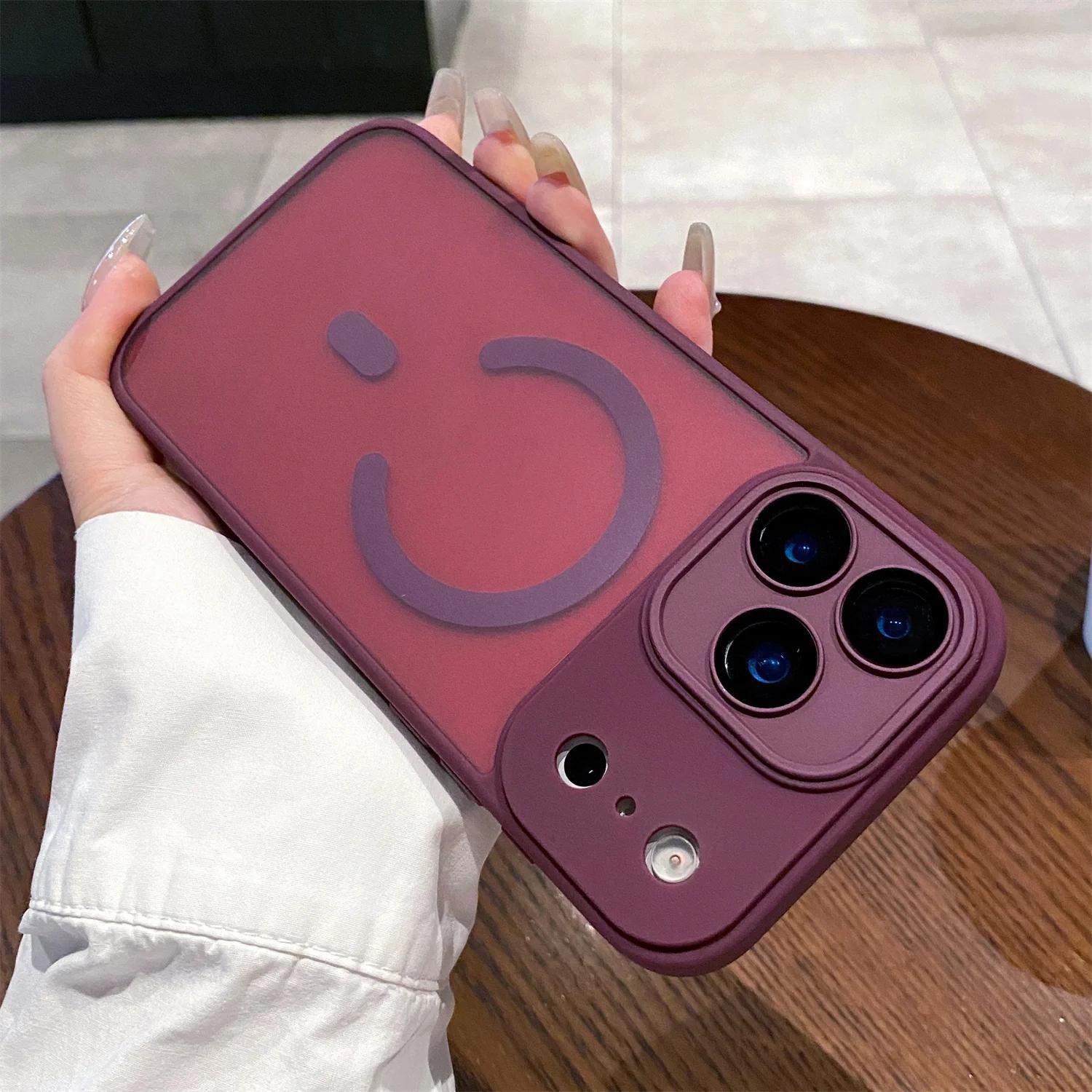 

Matte Magnetic With Lens Film Phone Case For iPhone 17 Air 16 15 14 13 Pro Max For Magsafe Case Hard PC Bumper Cover For iphone 17 Pro