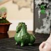 Cute Ru Kiln Ceramic Green Horse Tea Pet Tea Ornaments Chinese Tea Accessories Handcrafted Tang Horse Figurine Ceramic TeaPet
