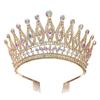Baroque Queen Large Crystal AB Crowns For Bridal Women Girls Wedding Tiaras Diadem Comb Princess Party Hair Dress Jewelry