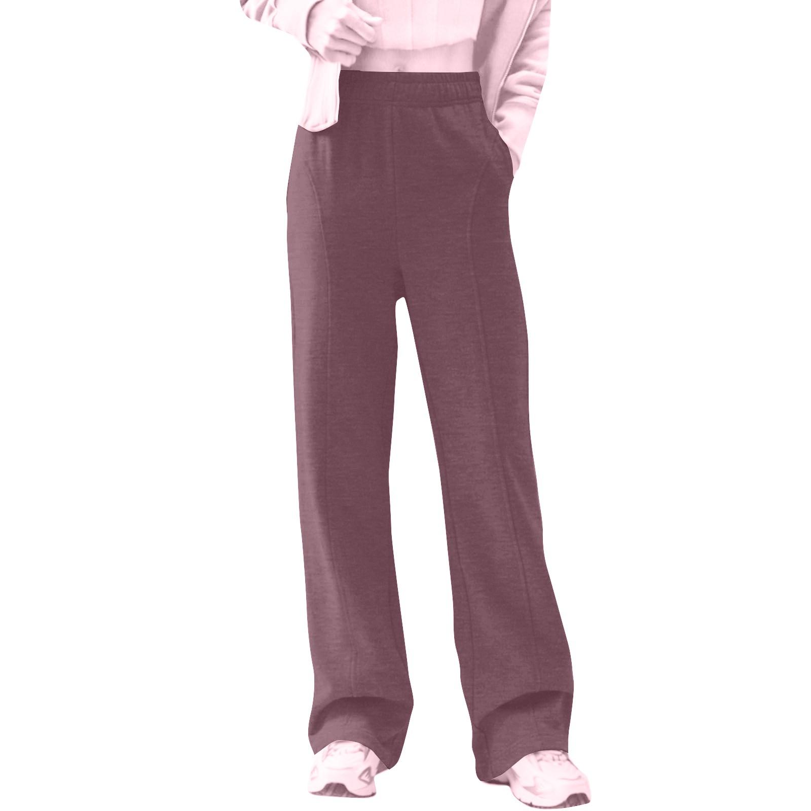 

Широкие спортивные штаны для женщин, повседневные эластичные длинные брюки с высокой талией и шнурком с карманами XXL красный