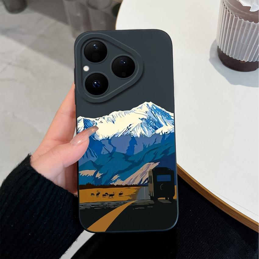 Case For Huawei Nova 4E 5T Y90 Y61 Y70 6 7 8 9 SE Y72 Pura 80 Pro Beautiful High Mountain Phone Casing Shockproof Silicone Soft Cover For Huawei Shell