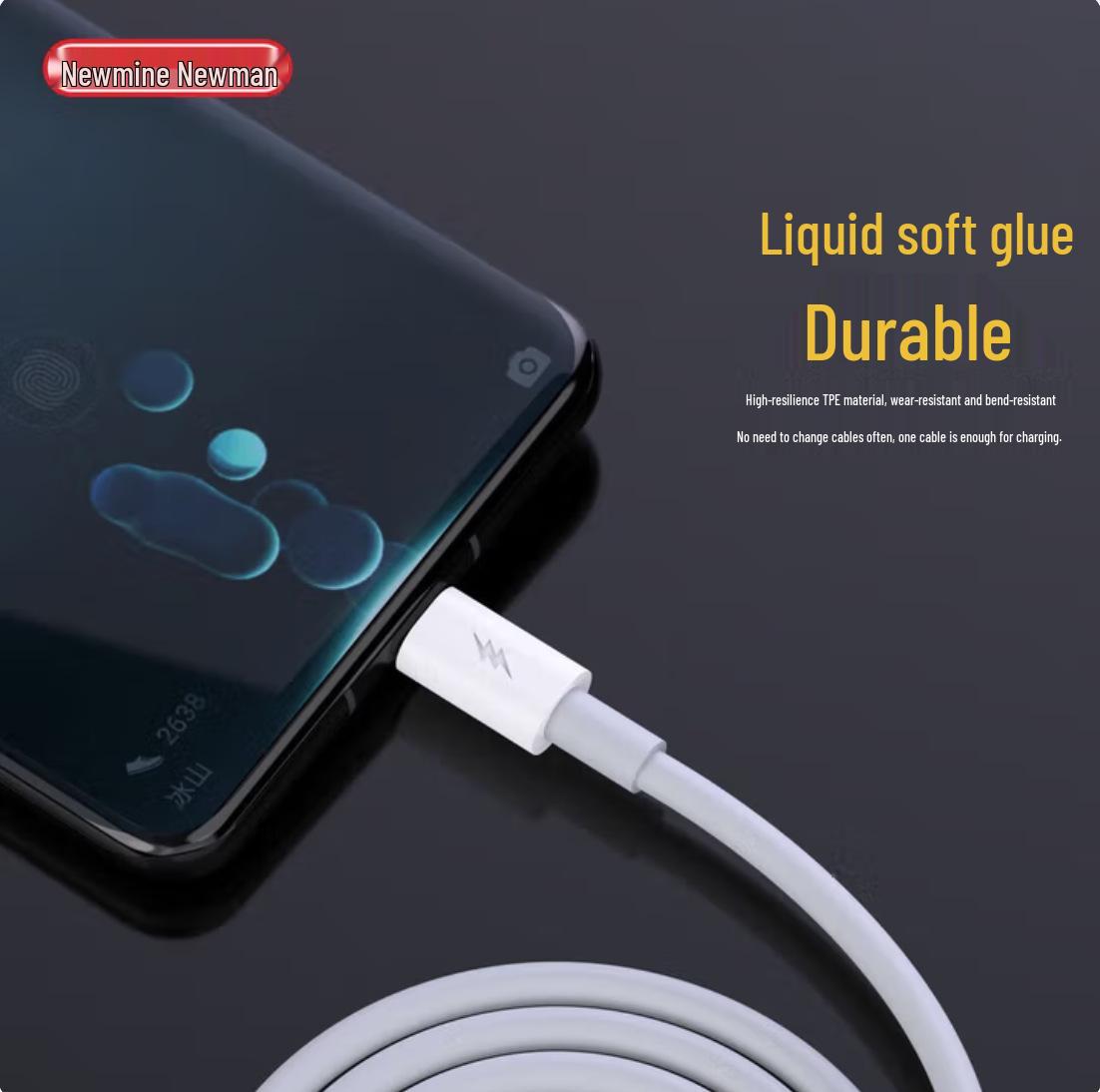 Compatible Newman XT11 High-Speed Charging Cable, Supports 88W Huawei Fast Charging, 5A High Current. XT11 белый