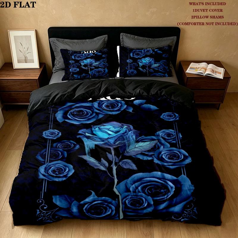 Ado Pattern Bedding uilt Set uilt Cover Pillowcase Home Decoration Birthday Gift (1 * duvet cover + 2 * pillowcase without core)