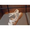 Sandales Filles, Nouvelle Arrivée Été, Chaussures Princesse Enfants, Nœud Style Coréen, Semelle Plate Élastique Chaussures de Plage Enfants