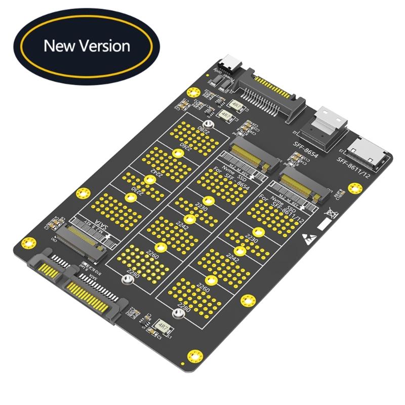 3 in 1 Solid Disk to SFF-8611/8612 SFF-8654 Converter Board Multiple Function for PC Connection Efficient Adapter