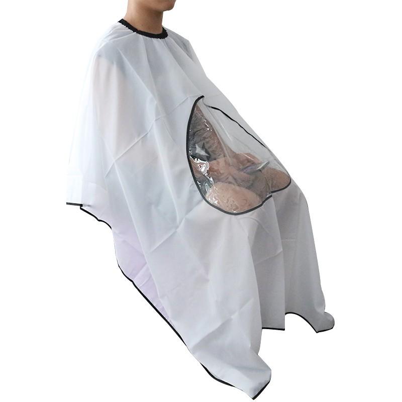 Transparent Salon Cape for Phone Use – Non-Stick Hairdressing Barber Cape for Adults