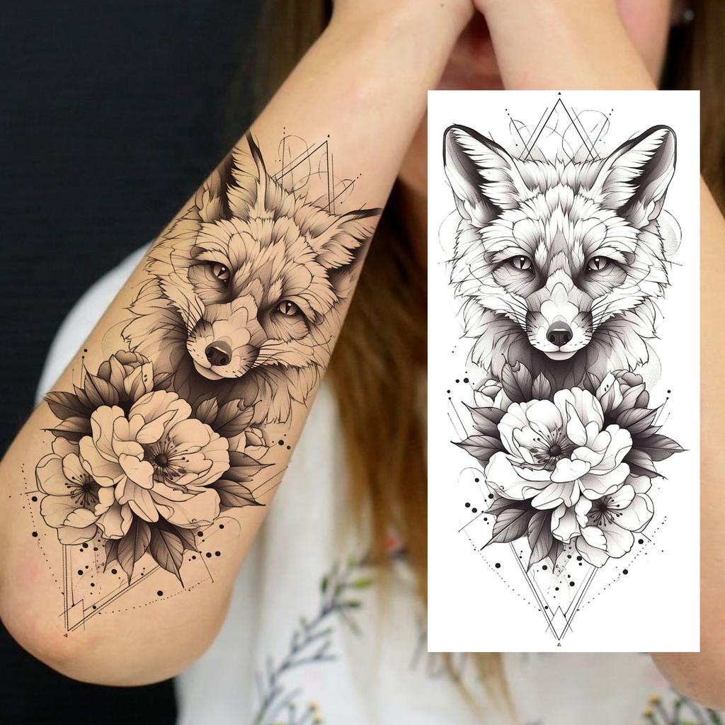 1 Sheet Girls With Flowers Holy Mother Temporary Tattoos For Women Body Art, Long Lasting Waterproof Temp Fake Tattoo Stickers